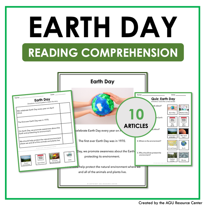 Earth Day | Reading Comprehension Printable