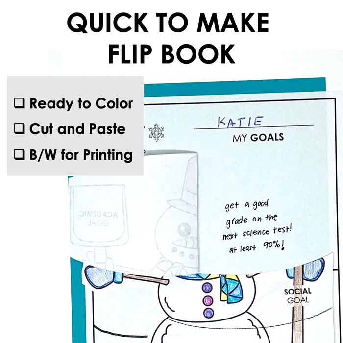 Snowman Goal Setting Flip Book Activity