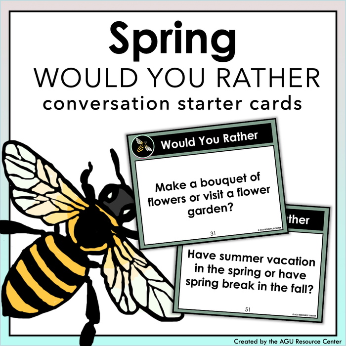 Spring WOULD YOU RATHER | Icebreakers | Social Task Cards | Printable