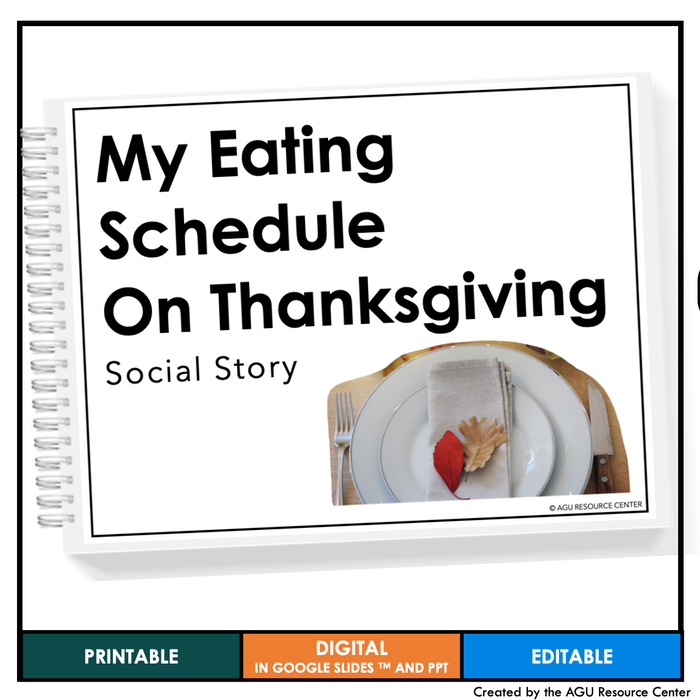 My Eating Schedule on Thanksgiving Social Story | EDITABLE