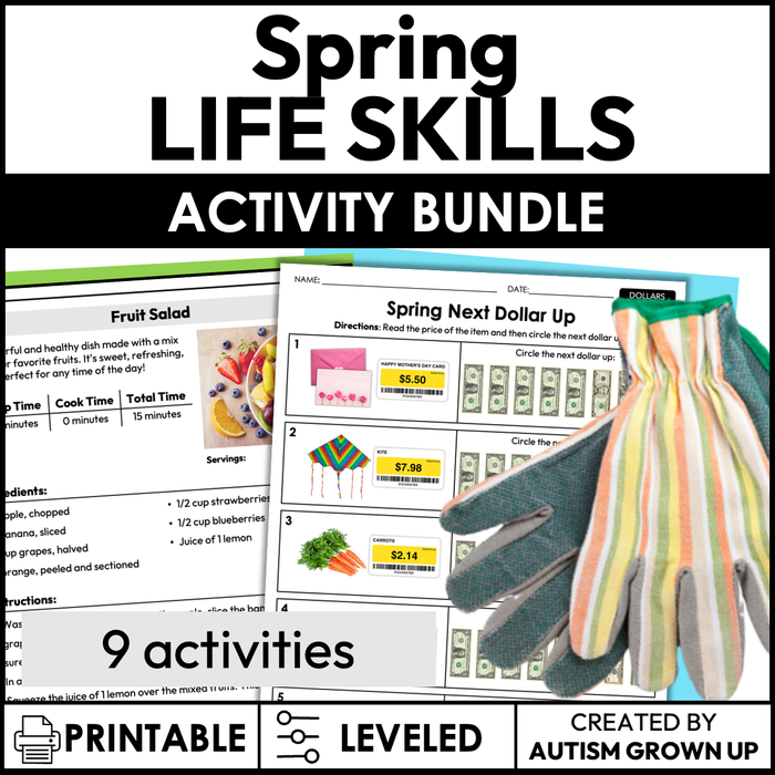Spring Life Skills Activities for Special Education Bundle
