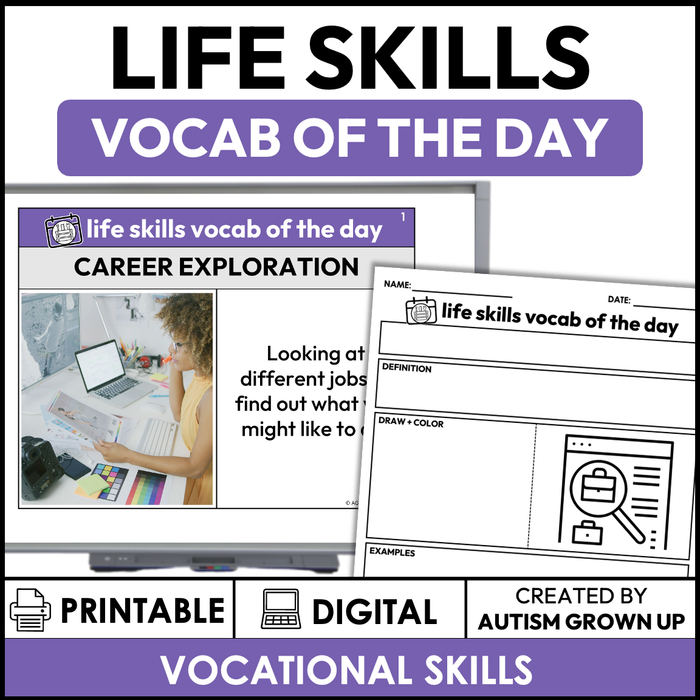 Life Skills Vocab of the Day - Vocational Skills