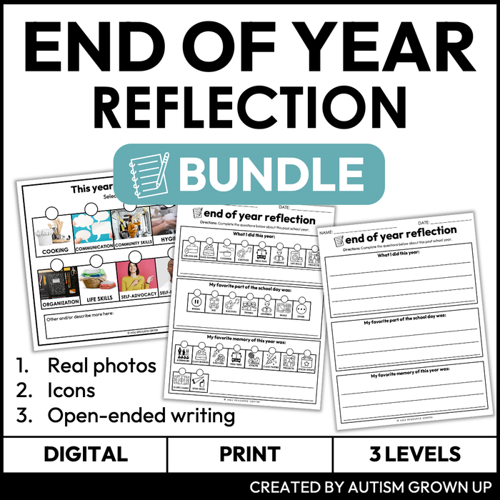 End of Year Reflection Bundle | End of Year Activities | Special Education