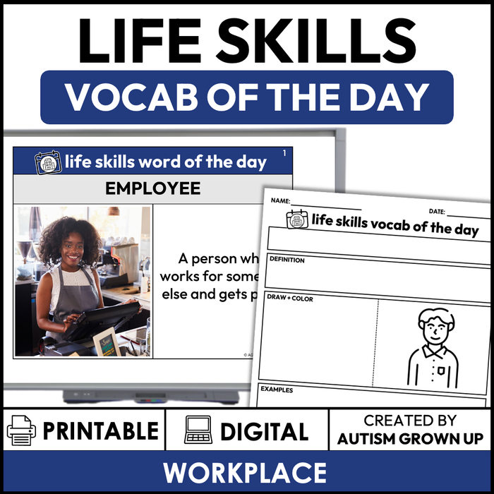 Life Skills Vocab of the Day - Workplace