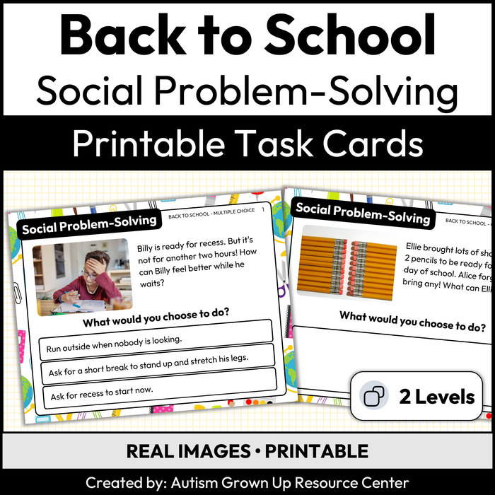 Back to School Social Problem-Solving | Social Skills Task Cards