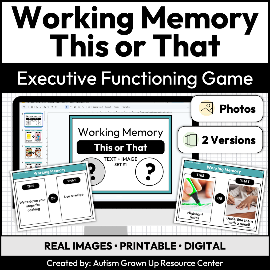 Working Memory | This or That | Executive Functioning Skills Game ...