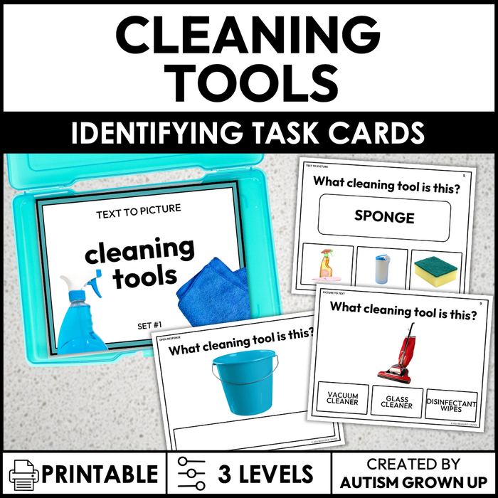 Cleaning Tools | Identify Task Cards | Special Education