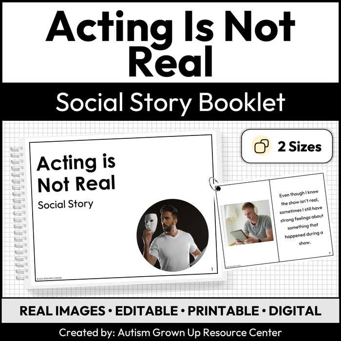 Acting Is Not Real Social Story Booklet