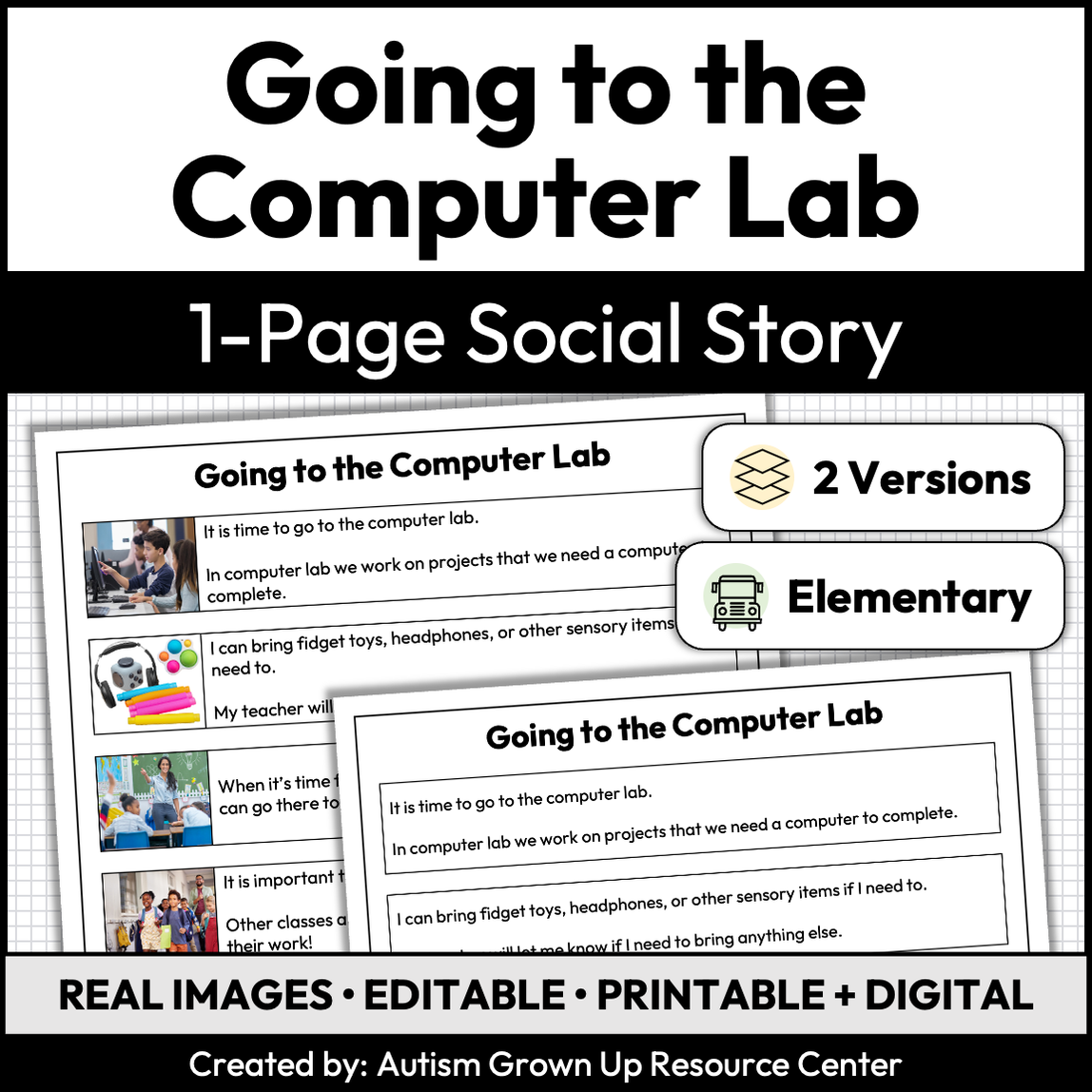 Going to the Computer Lab | 1-Page Social Story | Elementary — Autism ...