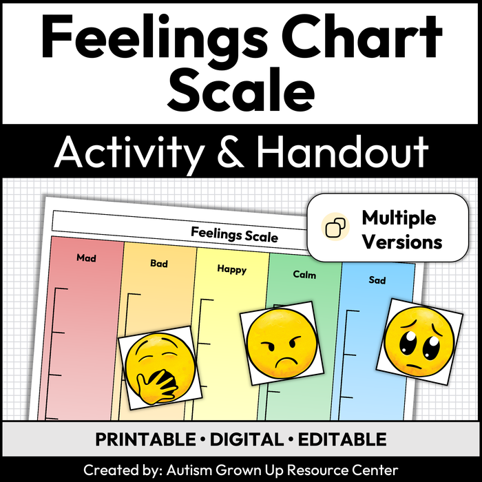 Feelings Chart Scale | Emotional Regulation