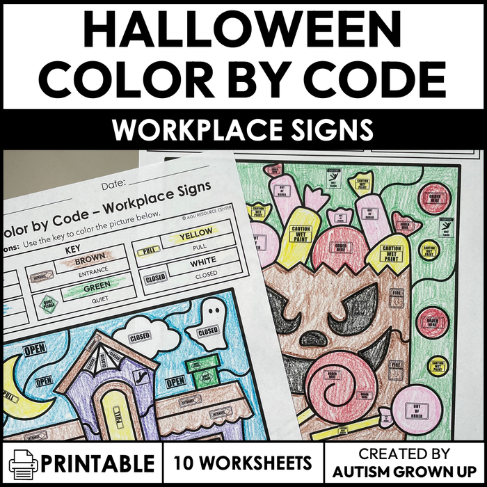 Halloween Color By Code | Reading Workplace Signs