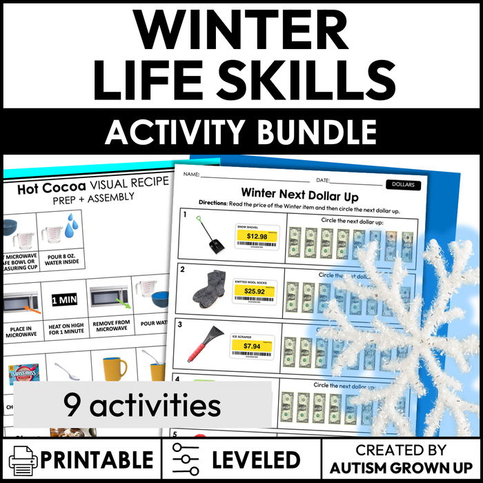 Winter Life Skills Activities for Special Education Bundle