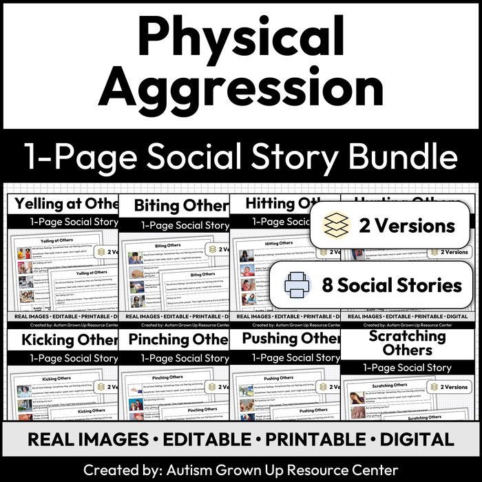 Physical Aggression | 1-Page Social Stories | Behavior Support