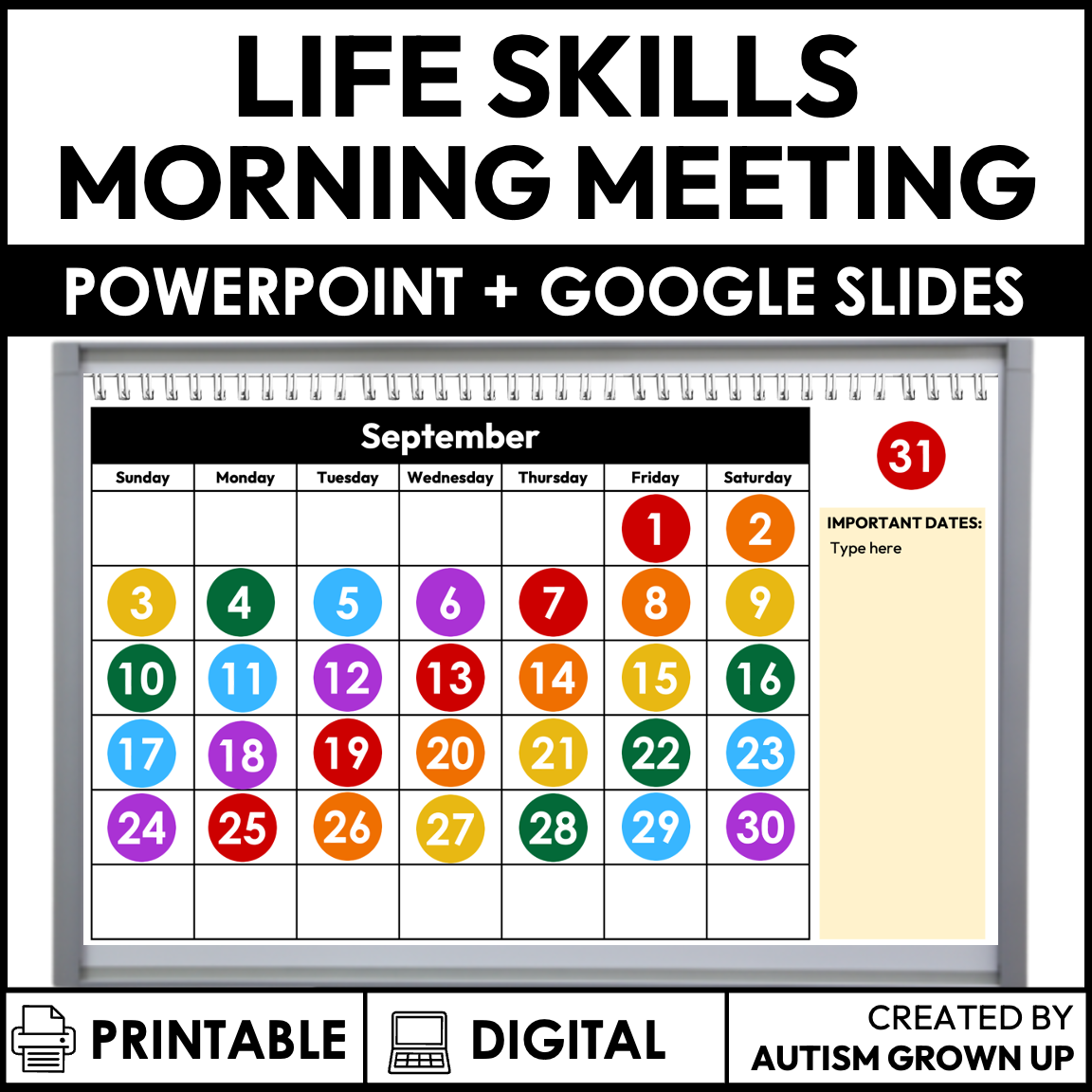 Life Skills Morning Meeting Activities for Special Education — Autism Grown Up life-skills-morning-meeting-activities-for-special-education-autism-grown-up