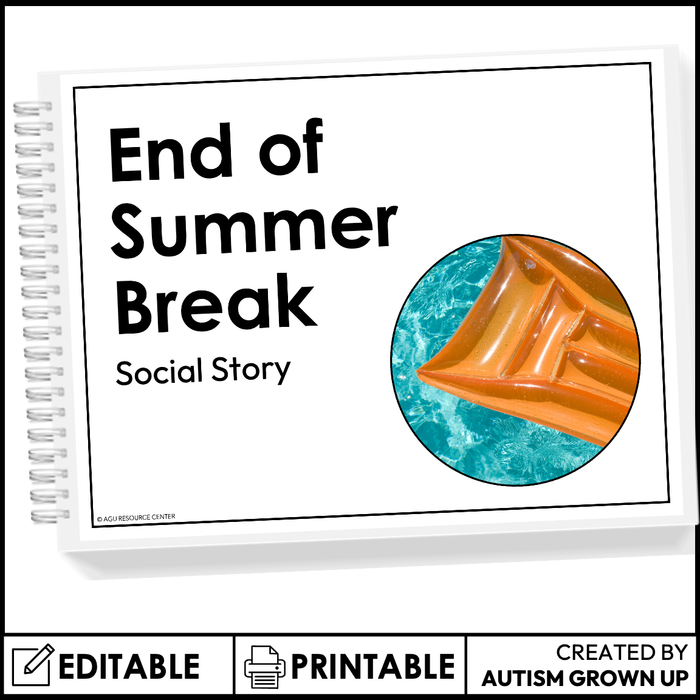 End of Summer Break Social Story Booklet | Editable