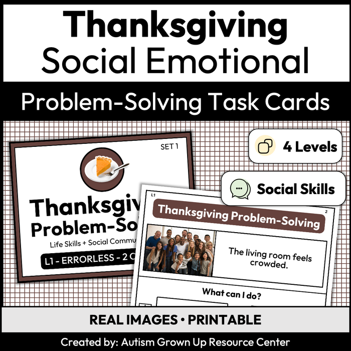 Thanksgiving Social Emotional Problem-Solving Task Cards