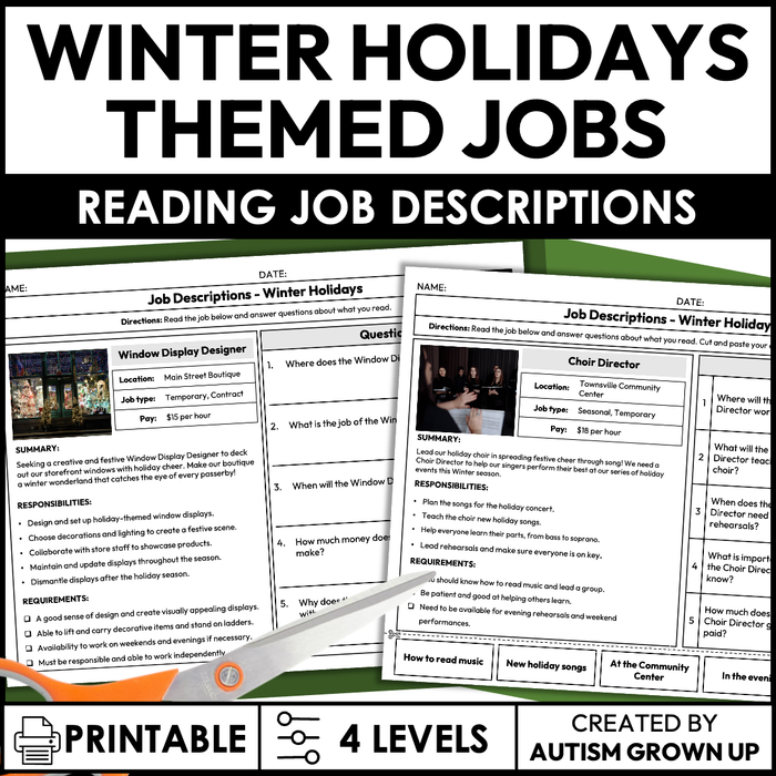 Winter Holidays Job Descriptions | Reading Job Listings | Special Education