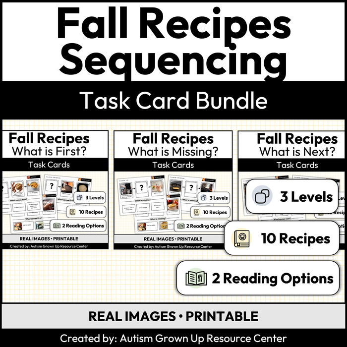 Fall Recipe Sequencing | Task Card Bundle
