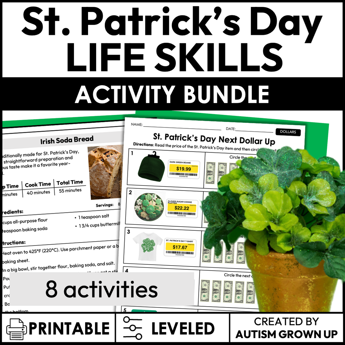 St. Patrick's Day Life Skills Activities for Special Education Bundle ...