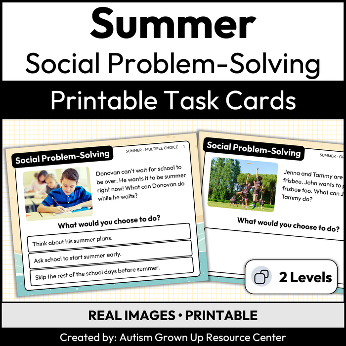 Summer Social Problem-Solving | Social Skills Task Cards