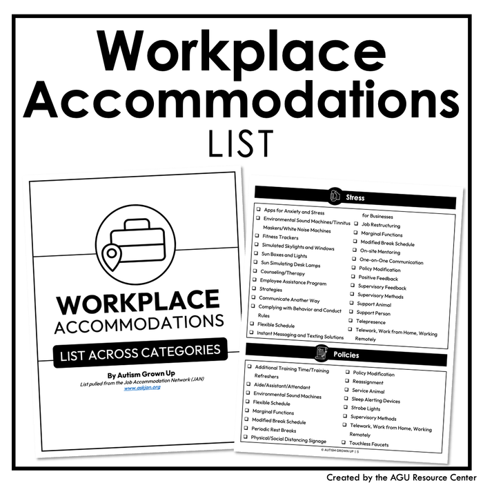 Workplace Accommodations List