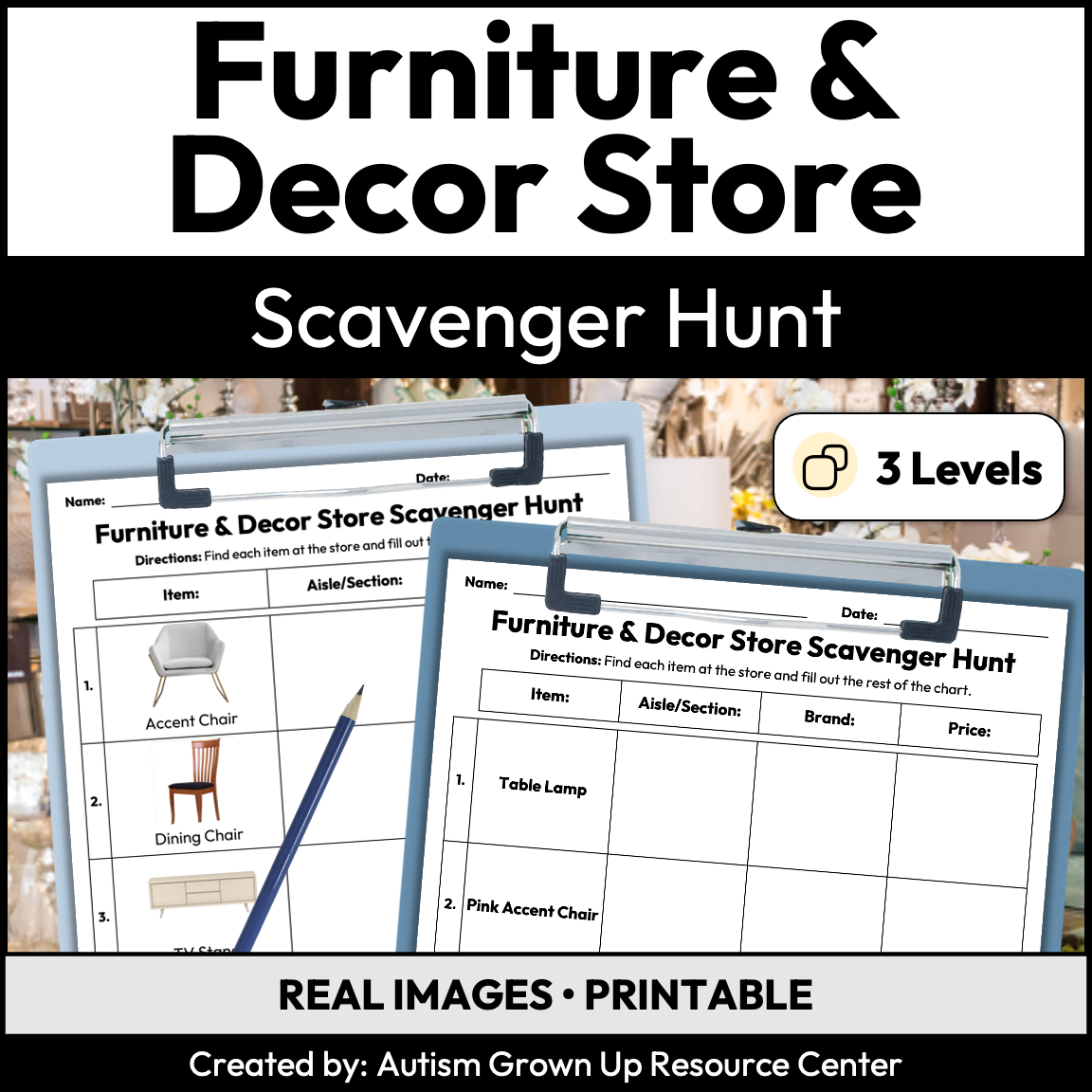 Furniture & Decor Store Scavenger Hunt | Community Based Instruction ...