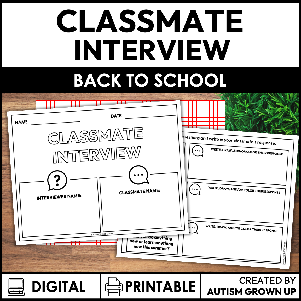 Classmate Interview Form Classmate Interview | Back to School | Special Education — Autism Grown Up