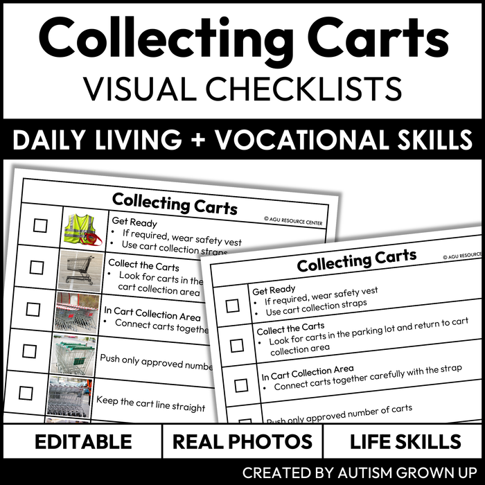 Collecting Carts Checklists | Vocational + Life Skills | Editable