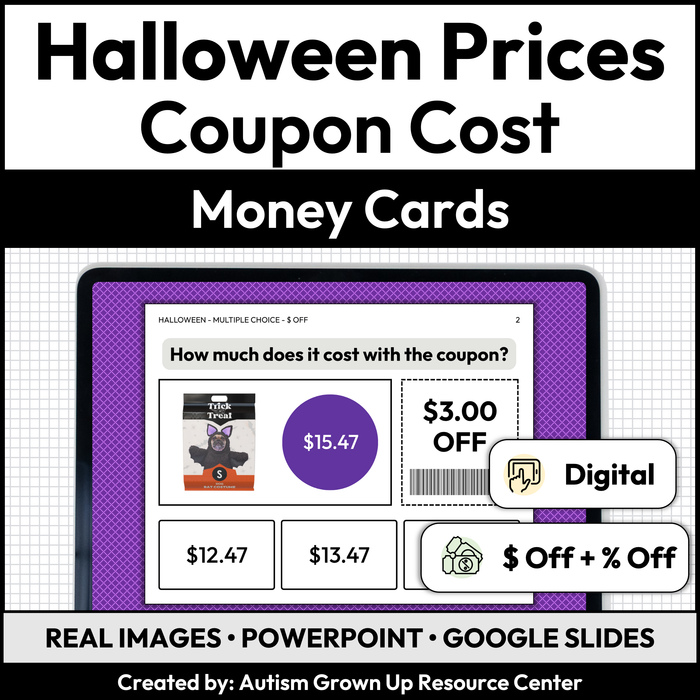 Halloween Coupon Cost | Functional Reading | Digital Cards