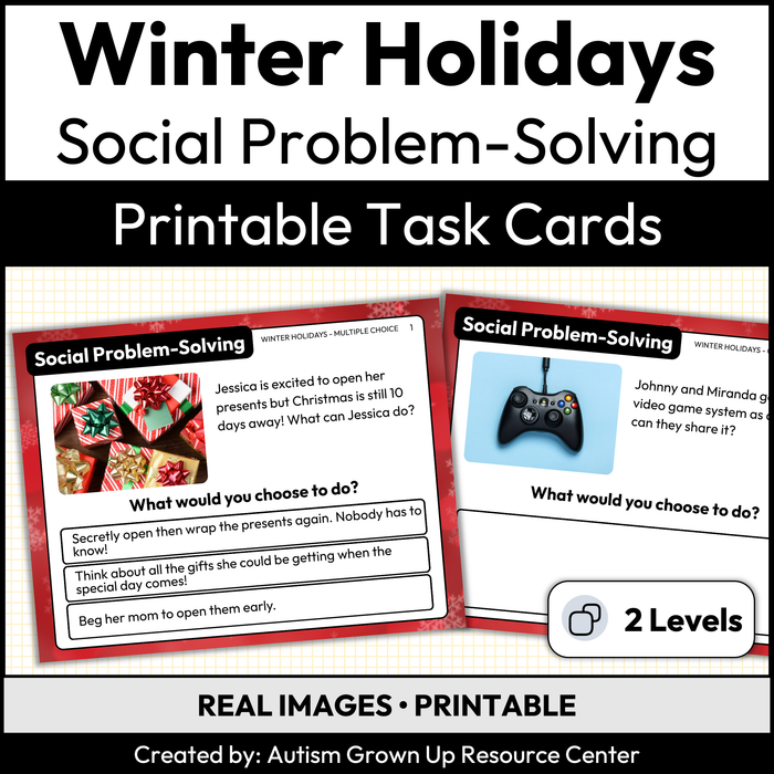Winter Holidays Social Problem-Solving | Social Skills Task Cards