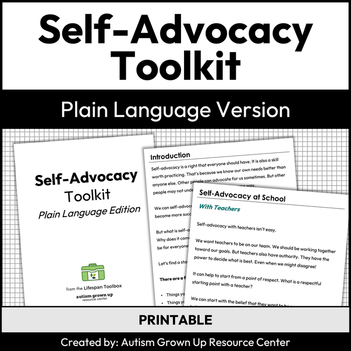 Self-Advocacy Toolkit - Plain Language Version