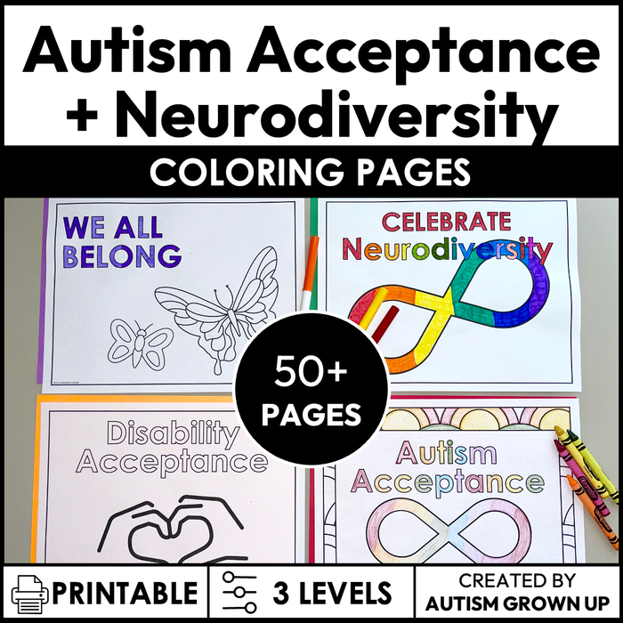 Autism Acceptance + Neurodiversity Coloring Pages