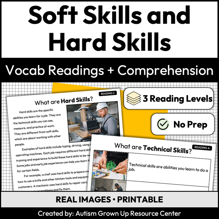 Soft Skills and Hard Skills | Career Exploration Vocabulary Readings