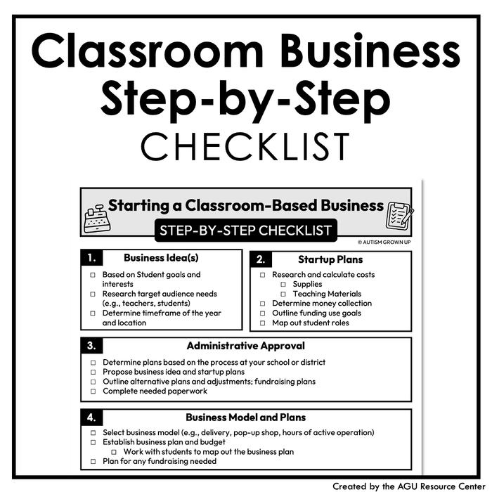 Starting a Classroom Business Step-By-Step Checklist