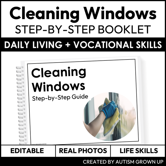 Cleaning Windows Step-By-Step Booklet | Vocational + Life Skills | Editable