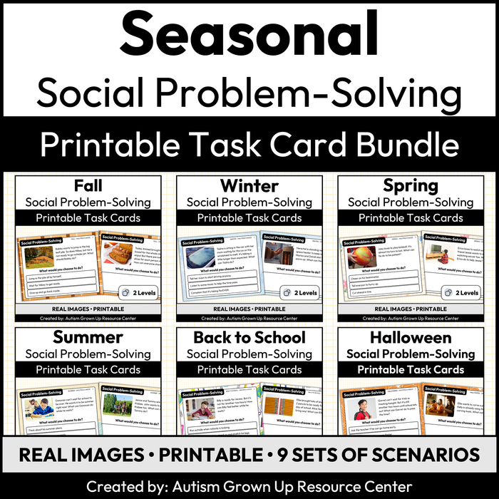Seasonal Social Problem-Solving | Social Skills Task Card Bundle