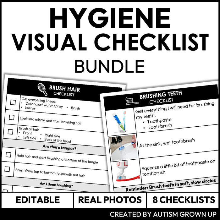 Hygiene Checklists Bundle | Task Analysis for Life Skills | Editable