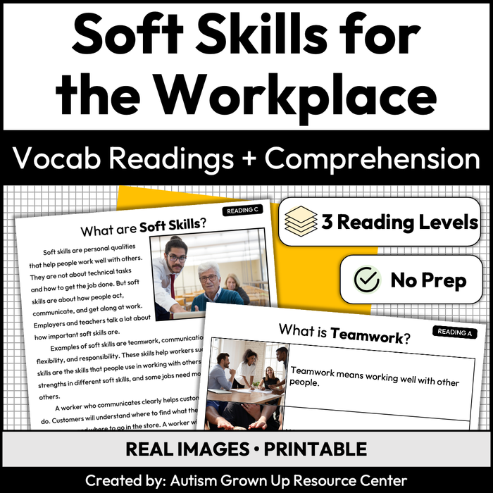 Soft Skills for the Workplace | Career Exploration Vocabulary Readings