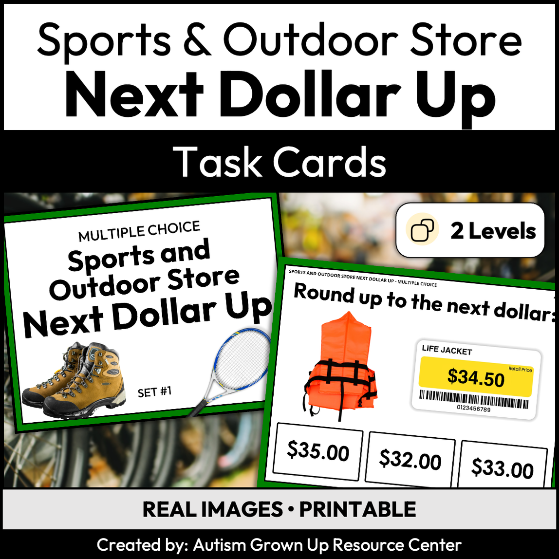 Sports & Outdoor Store Next Dollar Up Task Cards for Special Education ...