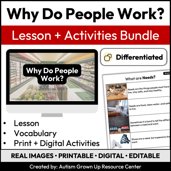 Why Do People Work? | Career Exploration Lesson and Activities Bundle