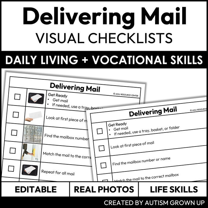 Delivering Mail Checklists | Vocational + Life Skills | Editable