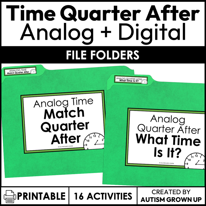 Time By the Quarter After File Folders | Life Skills + Special Education