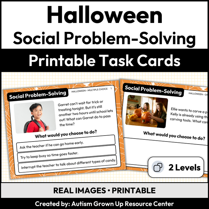 Halloween Social Problem-Solving | Social Skills Task Cards