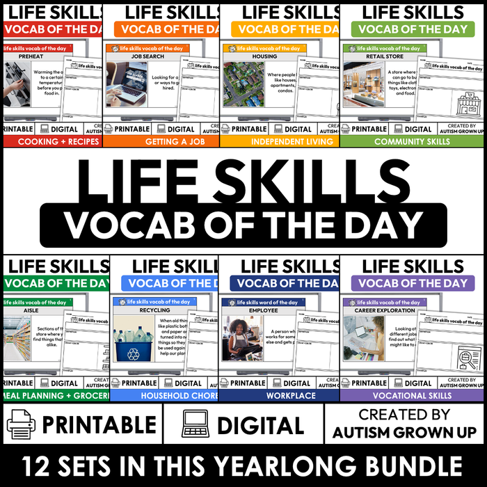 Life Skills Vocab of the Day Bundle