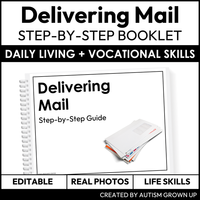 Delivering Mail Step-By-Step Booklet | Vocational + Life Skills | Editable