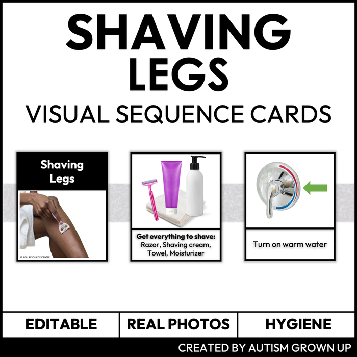 Shaving Legs Visual Sequence Cards