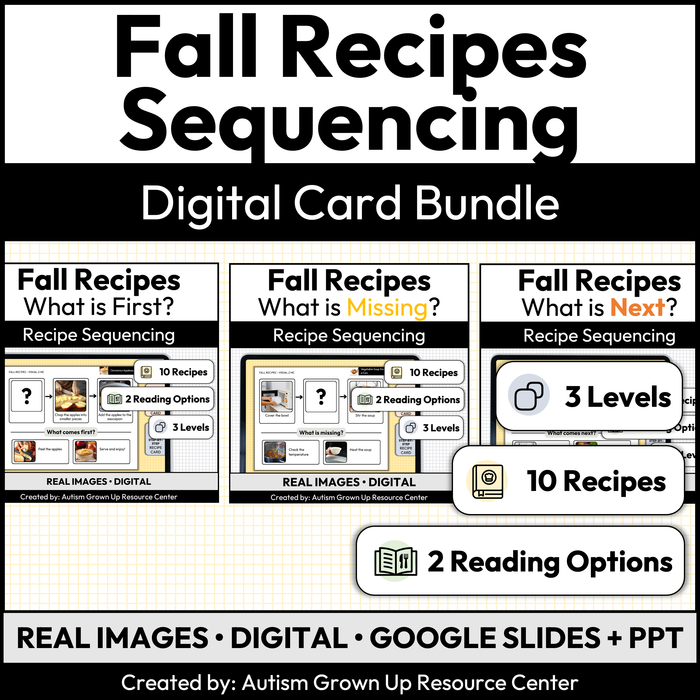 Fall Recipe Sequencing | Digital Card Bundle