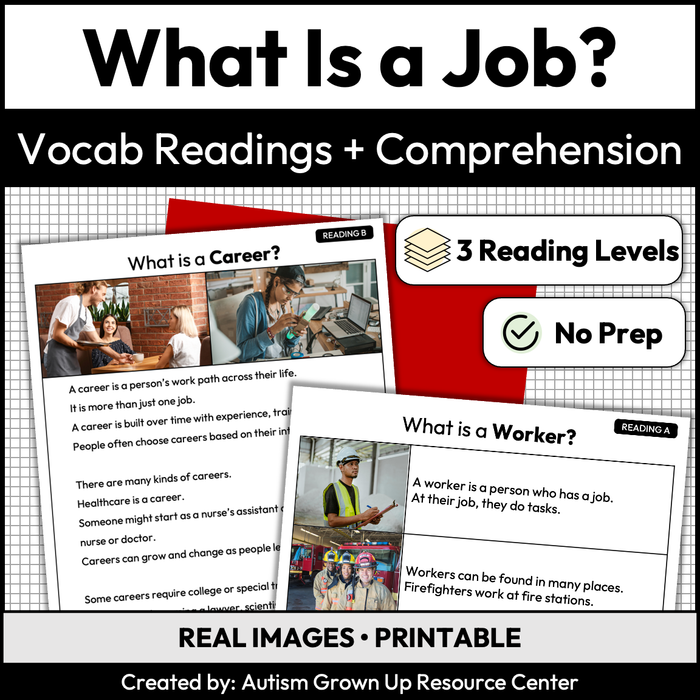 What Is a Job? | Career Exploration Vocabulary Readings