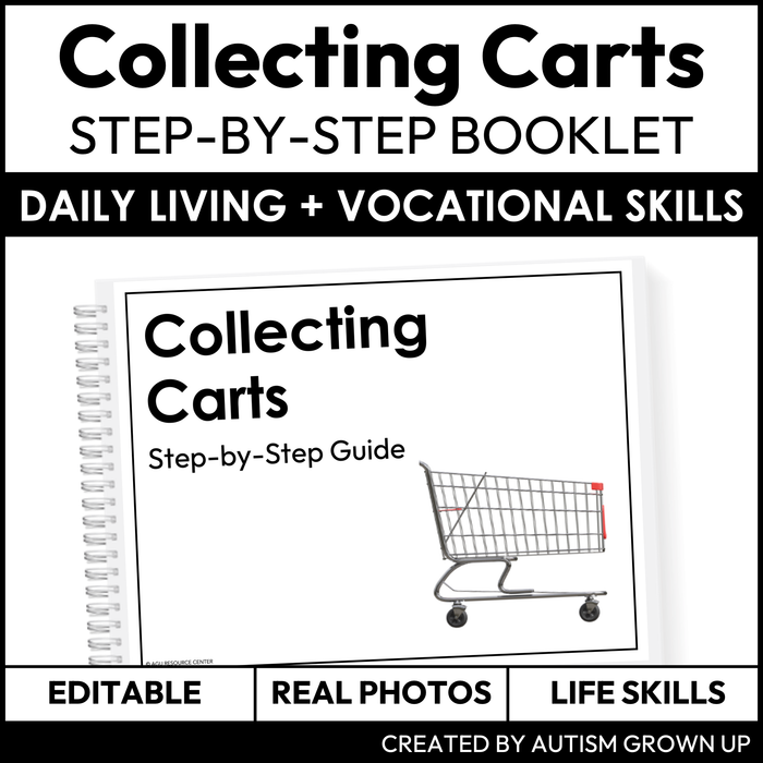 Collecting Carts Step-By-Step Booklet | Vocational + Life Skills | Editable