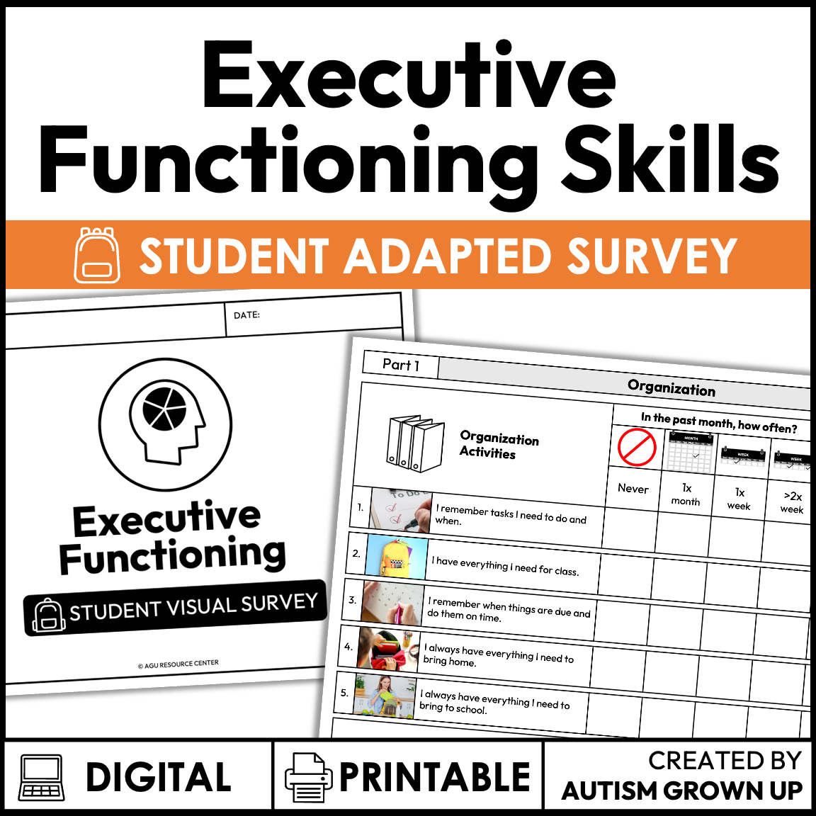 Function Skills Task Executive Functioning Skill Survey | Student Adapted Version — Autism ...